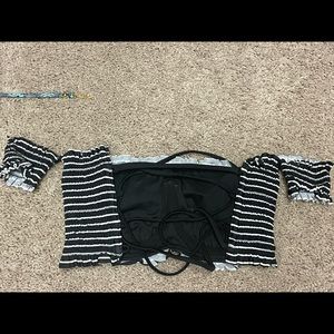 Xhilaration swim top bikini bandeau strapless crop top